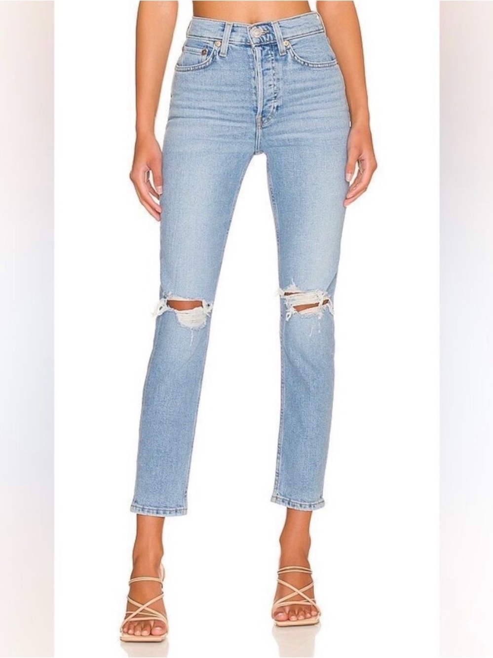 Re/Done 90s High Rise Ankle Crop Jeans Size 32